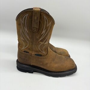 Ariat Mens 7D Brown Saddle Leather Square Steel Toe Waterproof Cowboy Boots